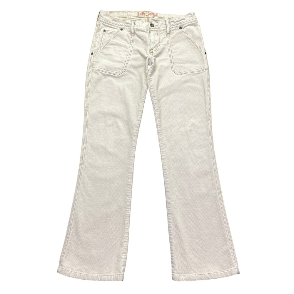 Abercrombie & Fitch Womens 2 Corduroy Low Rise Flare Pants‎ Cream Tan Western